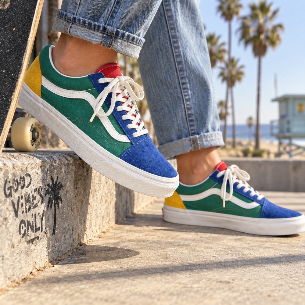 Vans Old Skool Yacht Club Sneakers Colorblock Skate Shoes Men's 7.5 Women's 9